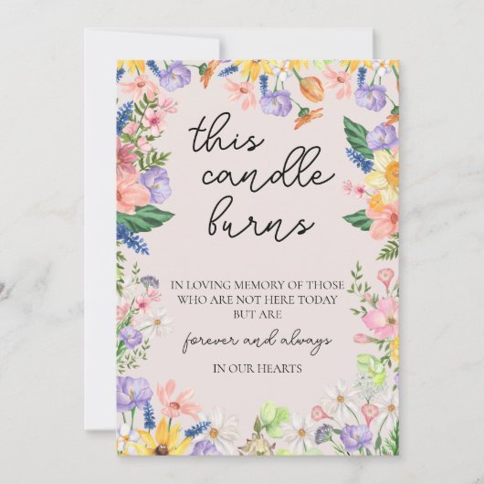 Invitation Fleur sauvage Printemps mariage Cette chandelle br (Devant)