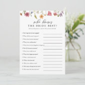 Invitation Fleur sauvage Qui Connaît La Mariée Meilleure Numé (Debout devant)