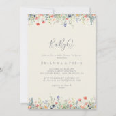 Invitation Fleur sauvage radiant BabyQ Baby shower Barbecue (Devant)