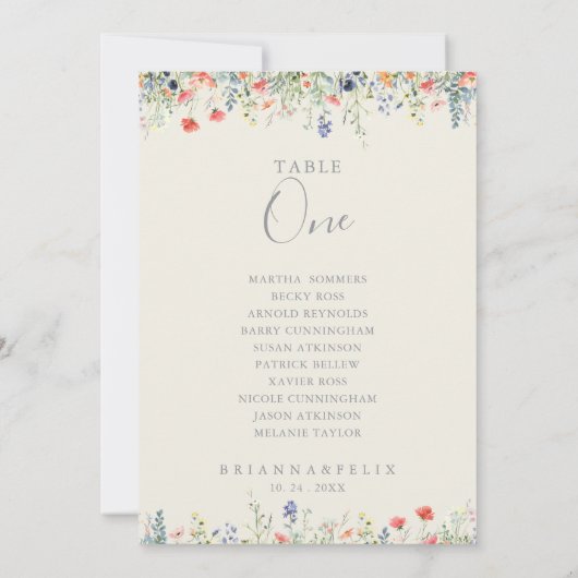 Invitation Fleur sauvage radiant Tableau numéro 8 Tableau de (Dos)