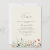 Invitation Fleur sauvage radieux Fêtons la fête (Devant)