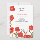 Invitation Fleur sauvage Red Poppy Floral moderne nuptiale do (Devant)