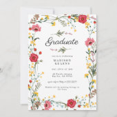 Invitation Fleur sauvage Red Yellow 2024 Graduation Invitatio (Devant)
