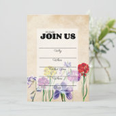 Invitation Fleur sauvage Remplissage manuscrit multi-usage (Debout devant)