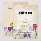 Invitation Fleur sauvage Remplissage manuscrit multi-usage (Devant / Derrière)