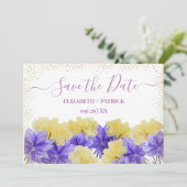 Invitation Fleur sauvage rhapsodie violette sauvez la date (Debout devant)