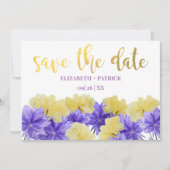 Invitation Fleur sauvage rhapsodie violette sauvez la date (Devant)