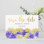 Invitation Fleur sauvage rhapsodie violette sauvez la date (Debout devant)