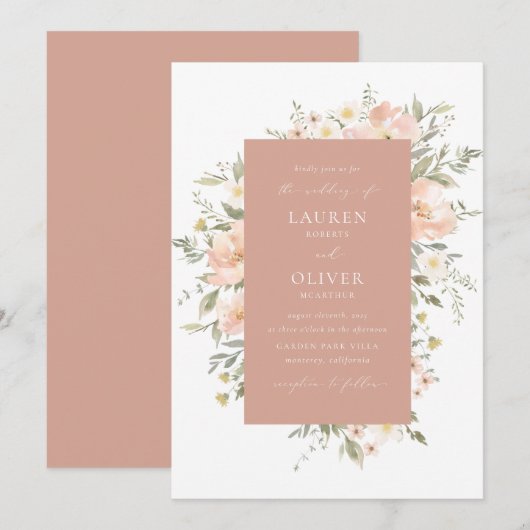 Invitation Fleur sauvage Romance (Devant / Derrière)