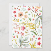 Invitation Fleur sauvage romantique Aquarelle Mariage de cour (Dos)