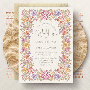 Invitation Fleur sauvage romantique Mariage