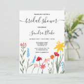 Invitation Fleur sauvage romantique moderne Boho Printemps (Debout devant)