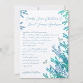 Invitation Fleur sauvage romantique Rustique Mariage papillo (Devant)