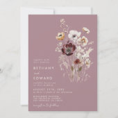 Invitation Fleur sauvage Rose Dusty (Devant)
