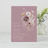 Invitation Fleur sauvage Rose Dusty (Debout devant)