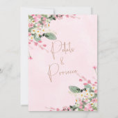 Invitation Fleur sauvage rose Fête des mariées de poursuites (Dos)