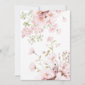 Invitation Fleur sauvage rose fleuri bébé dans baby shower fl (Dos)