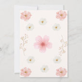 Invitation Fleur sauvage rose Floral Gitrday fête d'anniversa (Dos)