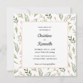 Invitation Fleur sauvage rose frais chic mariage botanique (Devant)