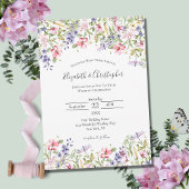 Invitation Fleur sauvage rose jaune pourpre Boho Mariage mode