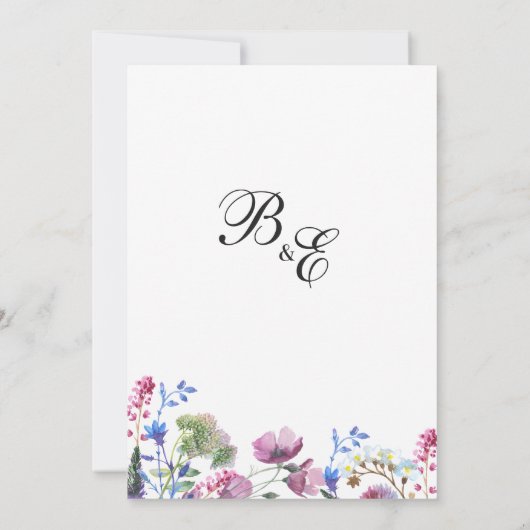 Invitation Fleur sauvage rose lavande violet Enregistrer la d (Dos)