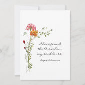 Invitation Fleur sauvage rose pâle Floral Mariage chrétien (Dos)