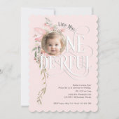 Invitation Fleur sauvage rose pâle Little Miss photo impeccab (Devant)