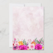 Invitation Fleur sauvage rose Ressort Enregistrer la date (Dos)