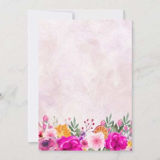 Invitation Fleur sauvage rose Ressort Enregistrer la date (Dos)