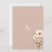 Invitation Fleur sauvage rose rouge Crimson simple Mariage fl (Dos)