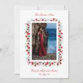 Invitation Fleur sauvage Rouge Garland Quinceañera Sophisticé (Devant)