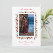 Invitation Fleur sauvage Rouge Garland Quinceañera Sophisticé (Debout devant)