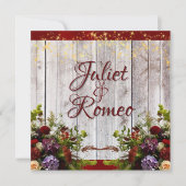 Invitation Fleur sauvage, ruban rouge et Mariage lumineux 2 (Devant)