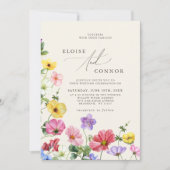 Invitation Fleur sauvage Rustic Chic Boho Pays Floral Mariage (Devant)