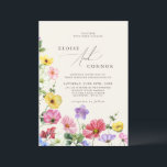 Invitation Fleur sauvage Rustic Chic Boho Pays Floral Mariage<br><div class="desc">Célébrez votre histoire d'amour avec cette élégante faire-part de mariage florale avec un design fleur sauvage de couleur aquarelle charmant et un script de calligraphie moderne. Parfait pour un mariage de jardin, une cérémonie en plein air ou une célébration boho rustique, ce design mêle des éléments floral fantaisistes à une...</div>