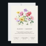 Invitation Fleur sauvage Rustic Chic Floral Mariage campagnar<br><div class="desc">Célébrez votre histoire d'amour avec cette élégante faire-part de mariage florale avec un design fleur sauvage de couleur aquarelle charmant et un script de calligraphie moderne. Parfait pour un mariage de jardin, une cérémonie en plein air ou une célébration boho rustique, ce design mêle des éléments floral fantaisistes à une...</div>