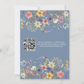 Invitation Fleur sauvage Rustic Chic Mariage QR Code (Dos)