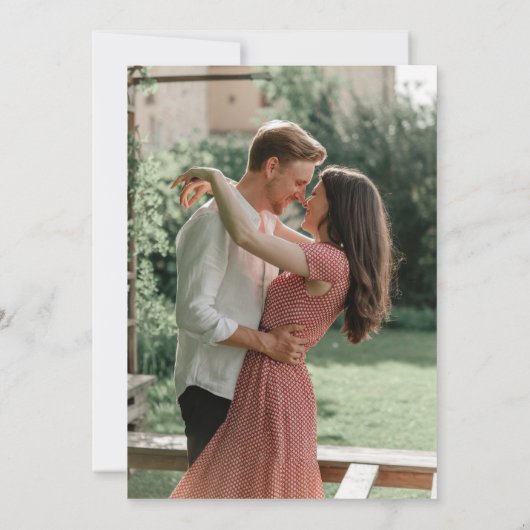 Invitation Fleur sauvage Rustic Chic Photo Mariage Enregistre (Dos)