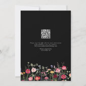 Invitation Fleur sauvage Rustic Country Garden QR Code Mariag (Dos)