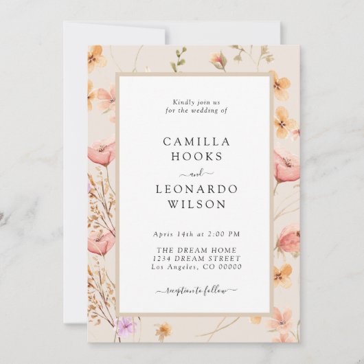Invitation Fleur sauvage Rustic Fleur sauvage Mariage Photo (Devant)