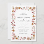 Invitation Fleur sauvage Rustic Mariage (Devant)