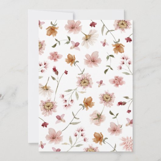 Invitation Fleur sauvage Rustic Mariage (Dos)