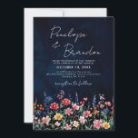 Invitation Fleur sauvage Rustic QR Code Floral Marine Mariage<br><div class="desc">Célébrez votre amour avec cette faire-part de mariage vibrante avec un design fleur sauvage aquarelle dans les tons rose, violet et vert. Parfait pour les mariages de jardin, de printemps ou de style rustique, cet invitation d'inspiration nature allie délicats accents floraux à une typographie élégante, créant une touche fantaisiste et...</div>