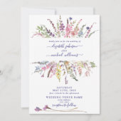 Invitation Fleur sauvage Rustique aquarelle Floral Mariage ph (Devant)