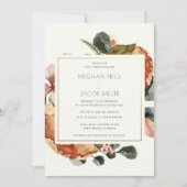 Invitation Fleur sauvage rustique automne Mariage floral (Devant)