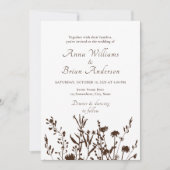 Invitation Fleur sauvage rustique automne prairie Mariage flo (Devant)