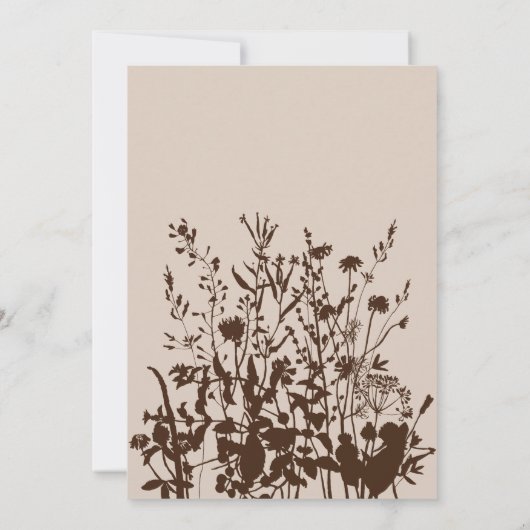 Invitation Fleur sauvage rustique automne prairie Mariage flo (Dos)