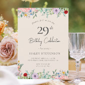 Invitation Fleur sauvage Rustique Boho 29e anniversaire Simpl