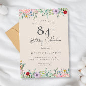 Invitation Fleur sauvage Rustique Boho 84e anniversaire Simpl