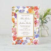 Invitation Fleur sauvage Rustique Boho Floral Élégant Mariage (Debout devant)